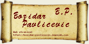 Božidar Pavličević vizit kartica